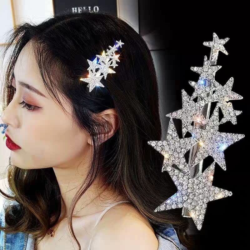 Wedding rhinestone star hair clip retro crystal star hair clip crystal hair view 4