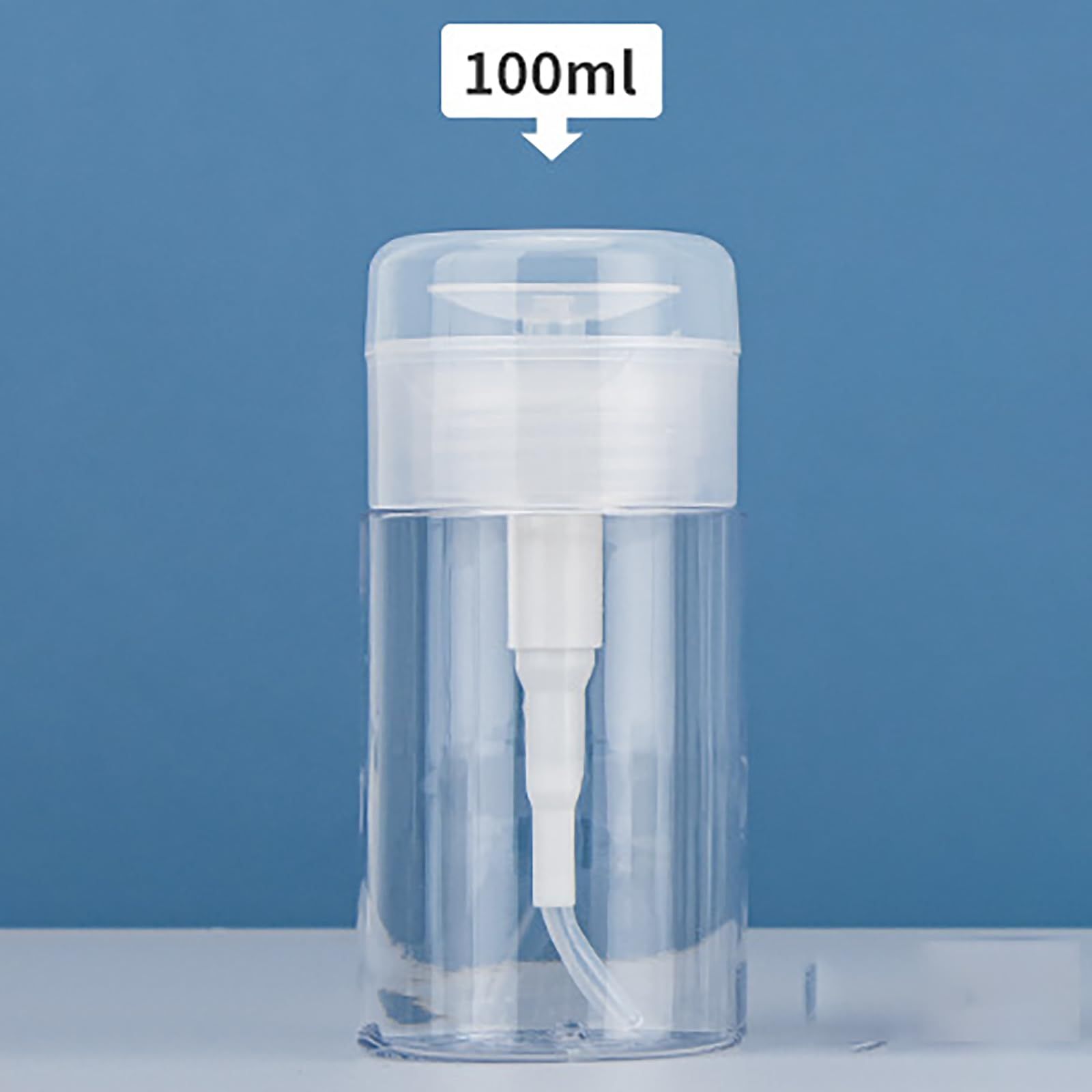 2 PCS 100ml Makeup Remover Pump Nail Polish Dispenser Liquid Pumping Push down view 5