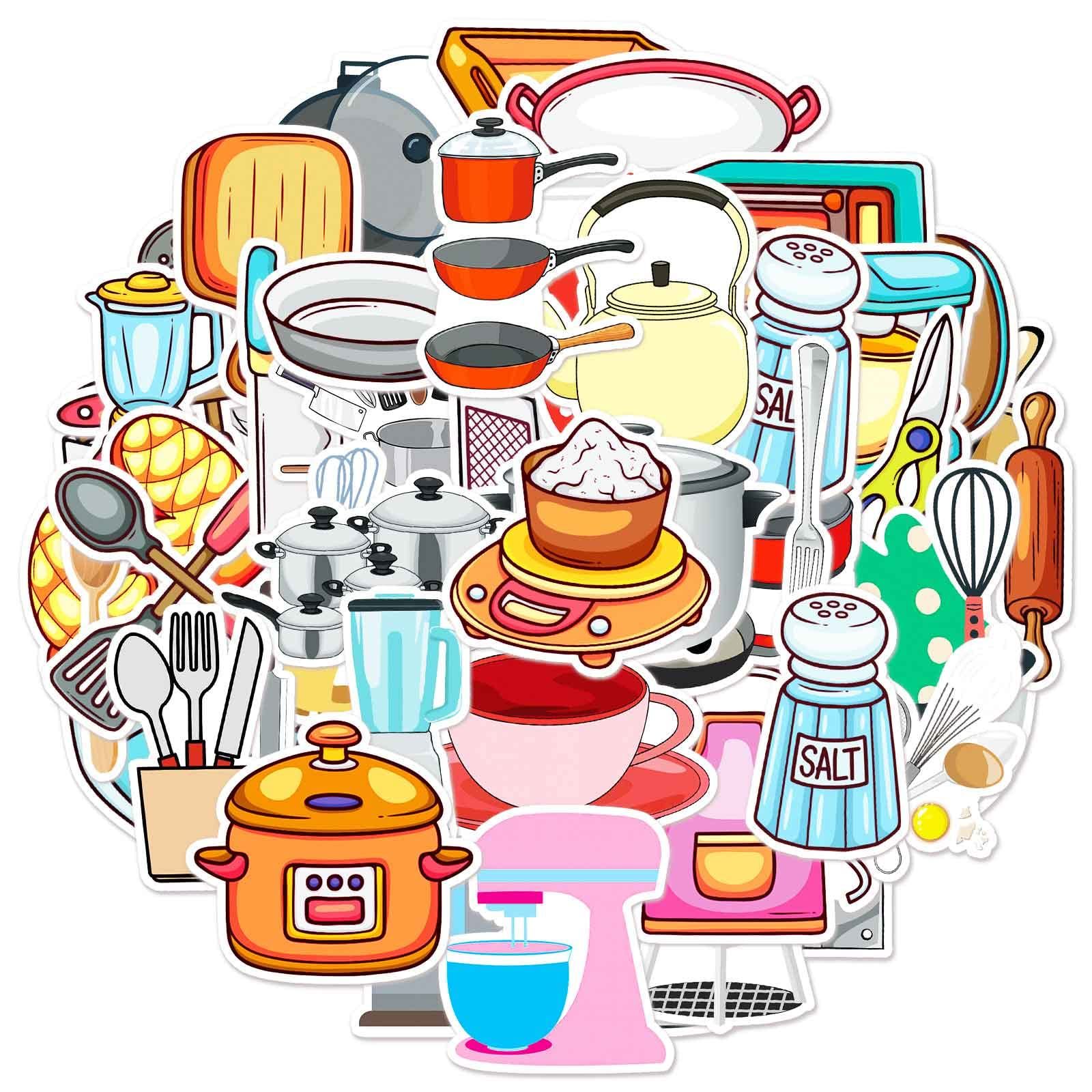 Kitchen Utensil Stickers for Water Bottle view 3