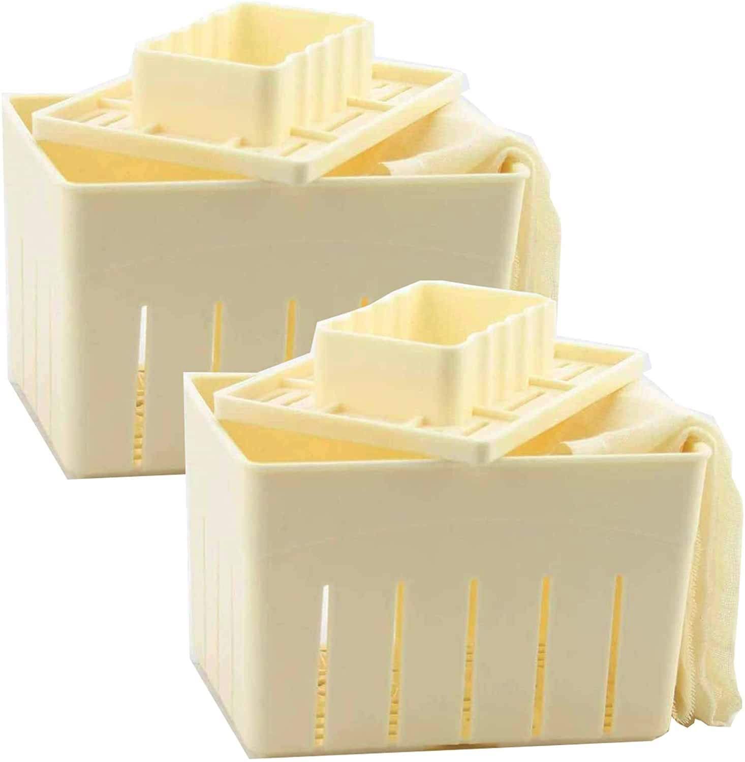 Tofu Press Mould (2PCS) DIY Homemade Tofu Maker Pressing Mold Kit +Soybean — image 1