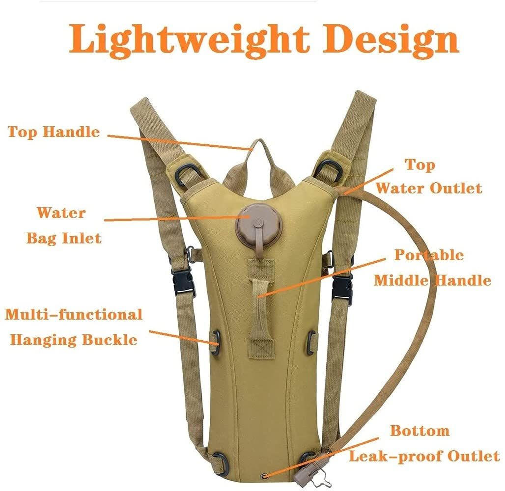 Tactical 3L Bladder Water Bag Camel Backpack for Hiking Outdoor Camping view 2