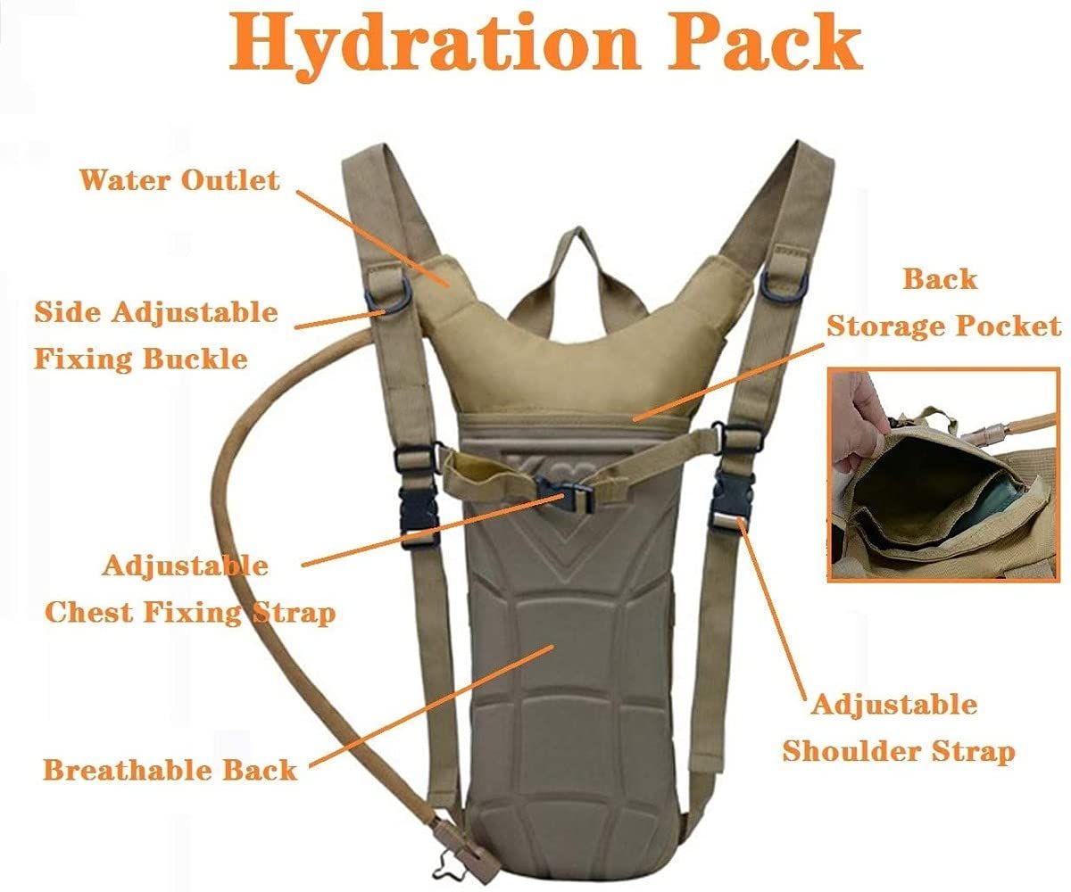 Tactical 3L Bladder Water Bag Camel Backpack for Hiking Outdoor Camping view 5