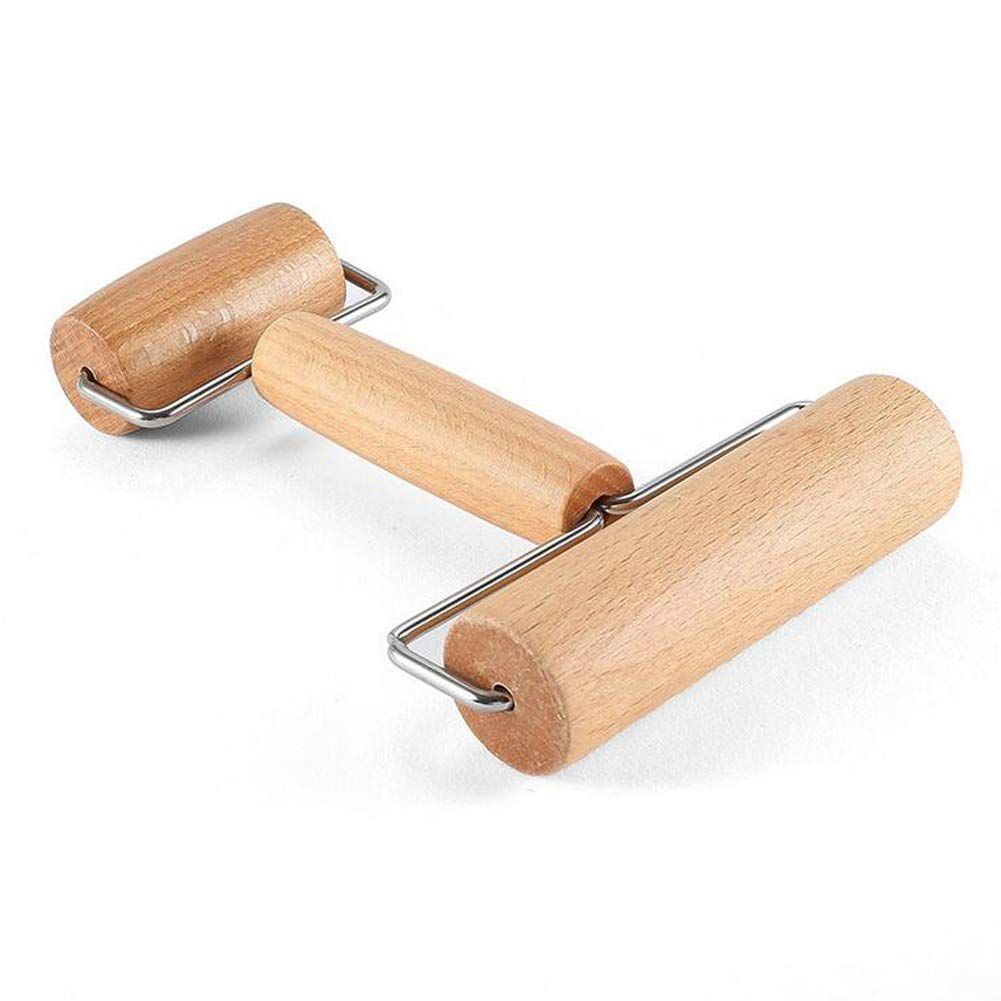 1 Piece 2-In-1 Style Pastry Pizza Roller Wooden Brayer Wooden Rolling Pins view 2