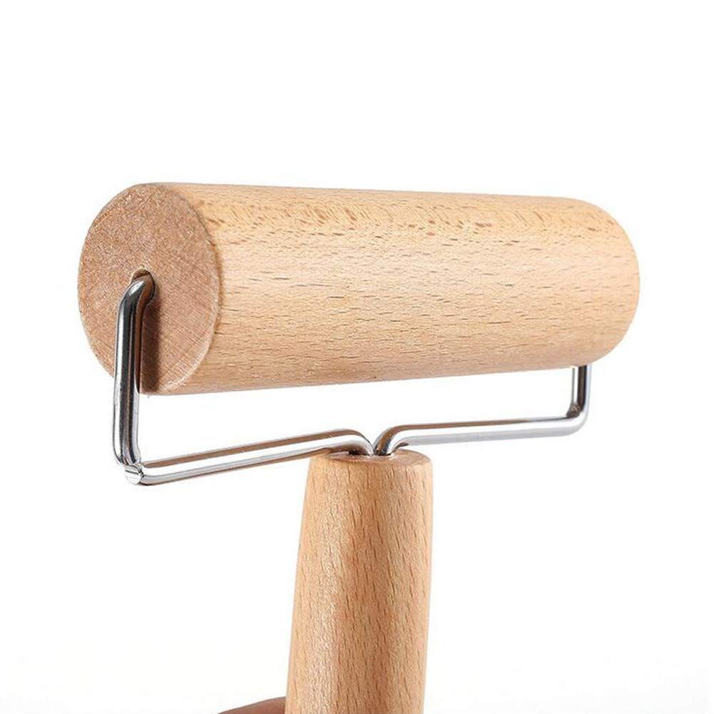 1 Piece 2-In-1 Style Pastry Pizza Roller Wooden Brayer Wooden Rolling Pins view 3