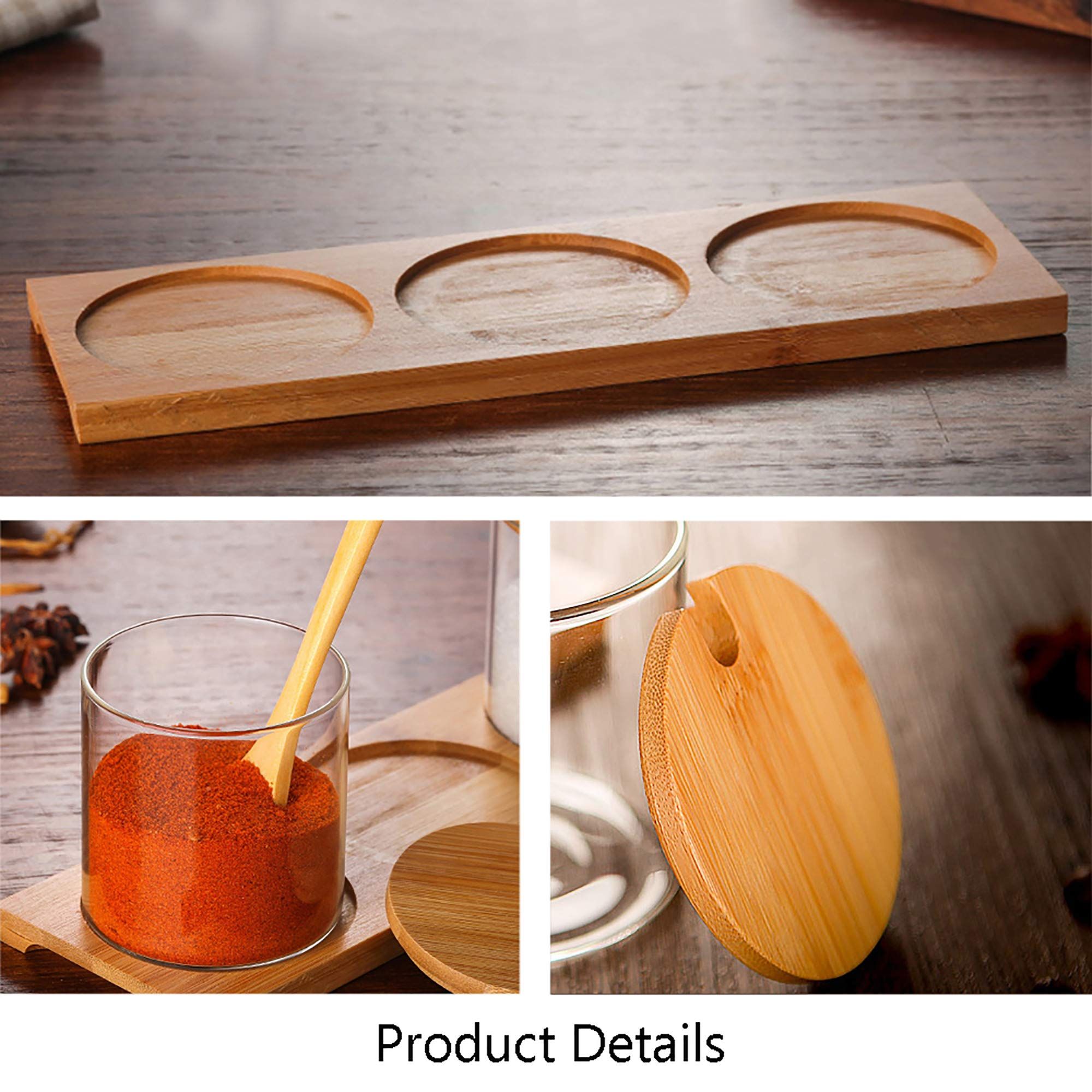 3 PCS Stylish Simple Condiment Canisters Pots Set view 4