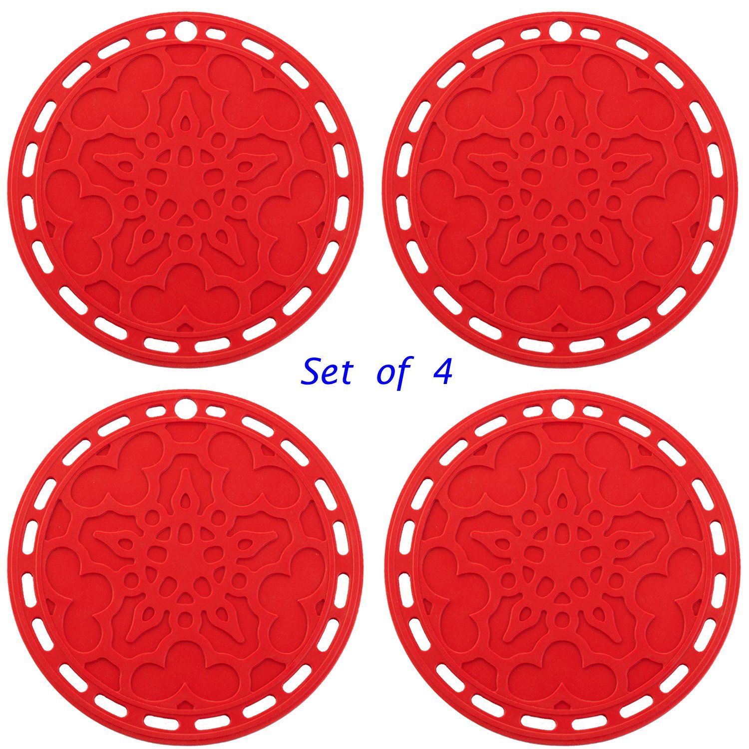 Silicone Hot Pads (Set of 4) Purpose Kitchen Tool view 3