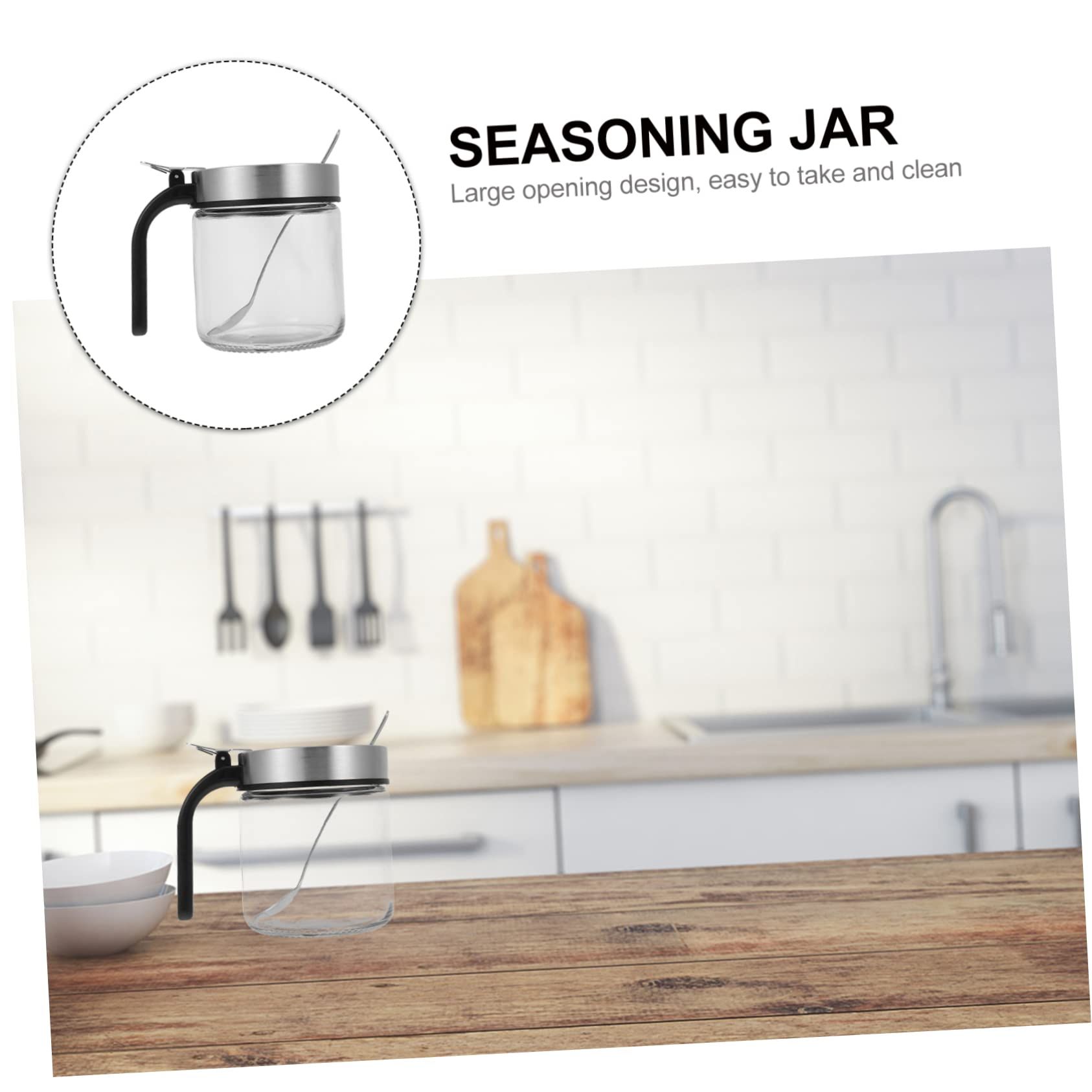 1 Pc Spice Jar Transparent Condiment Jar Glass Seasoning Container Kitchen view 3