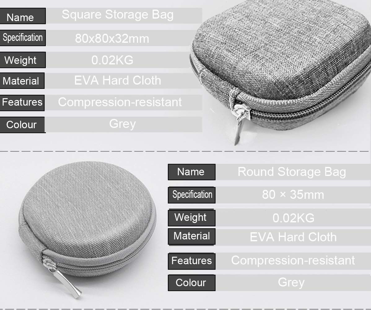 2 Pack Earphone Earbuds Headset Headphone Carrying Case Holder Mini Storage view 3