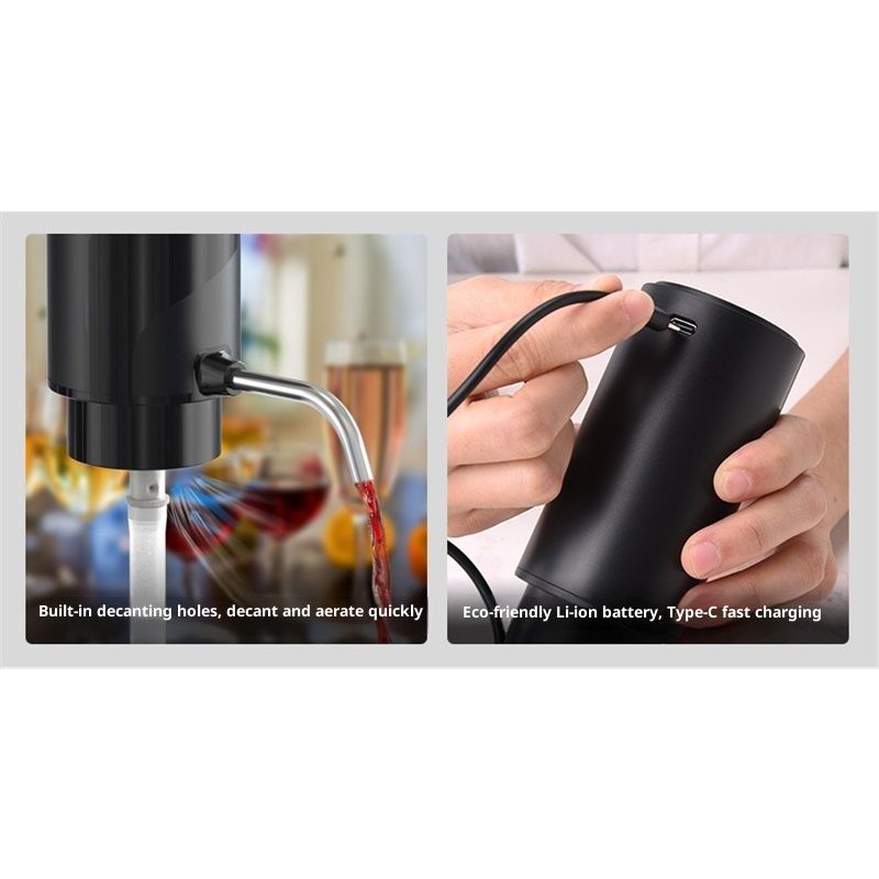 Electric Wine Bottle Opener Set Rechargeable Wine Set with Foil Cutter view 5