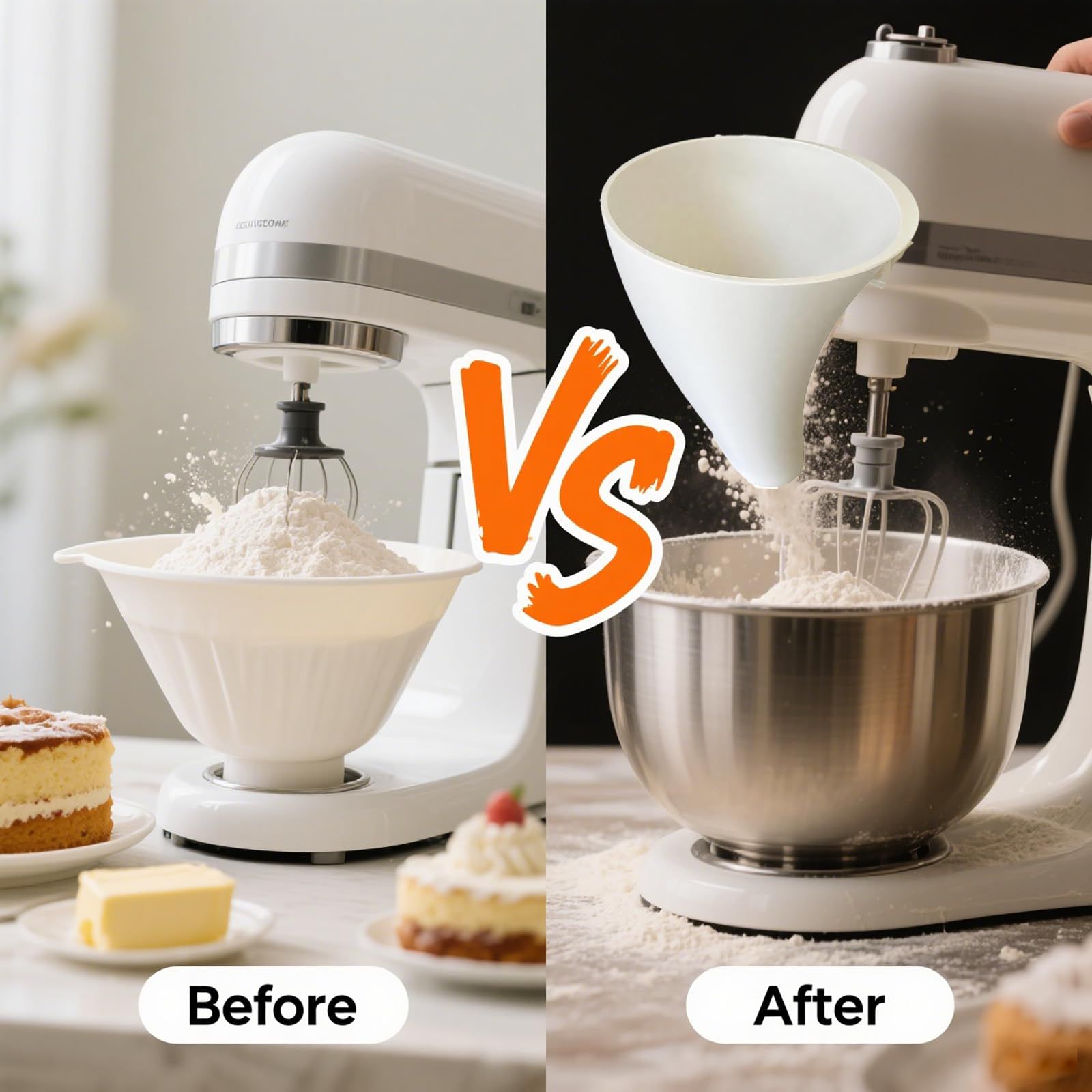 Flour Funnel for Kitchen Aid Mixer view 2