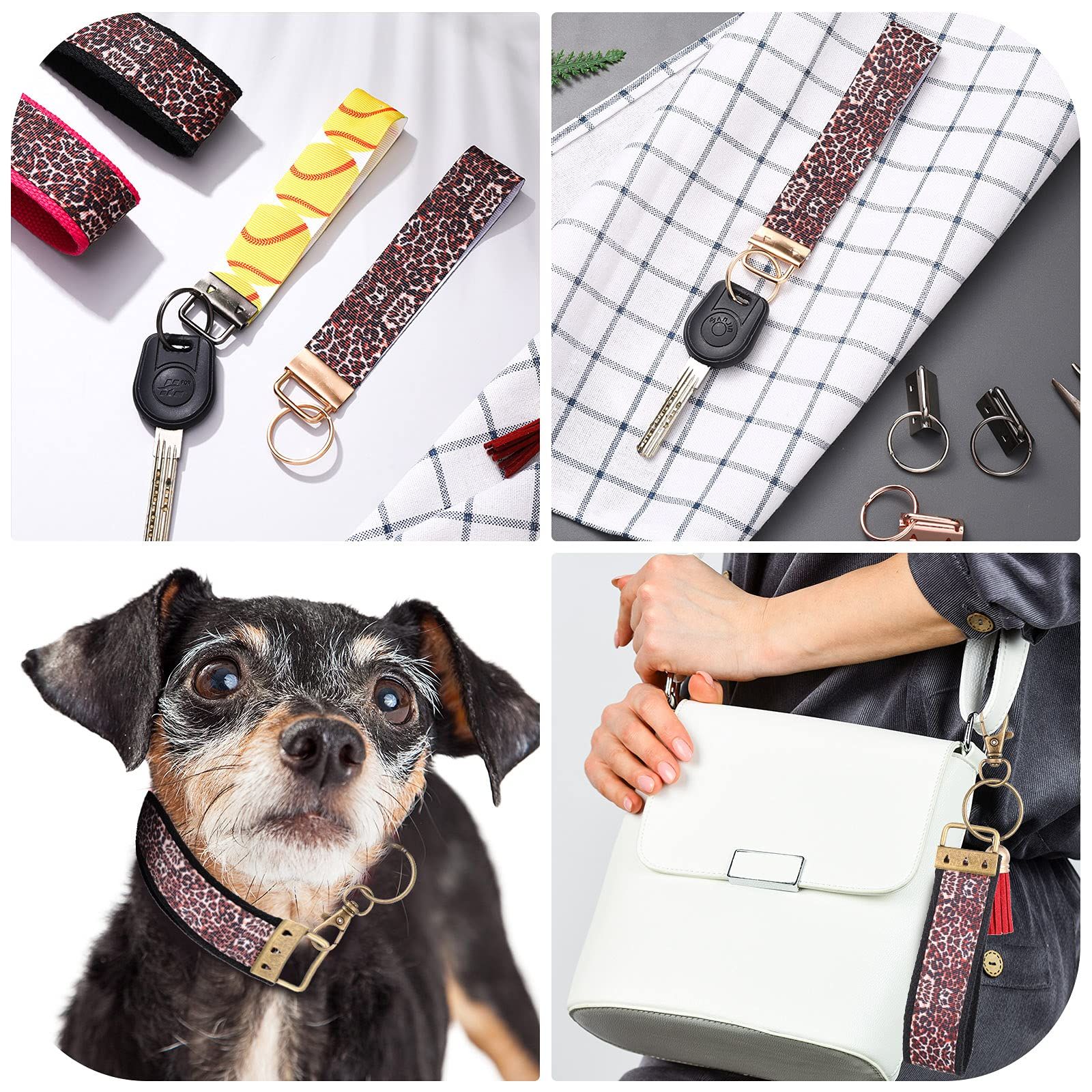 72 Pieces Key Fob Hardware Set Including 24 Wristlet with Keyring view 4