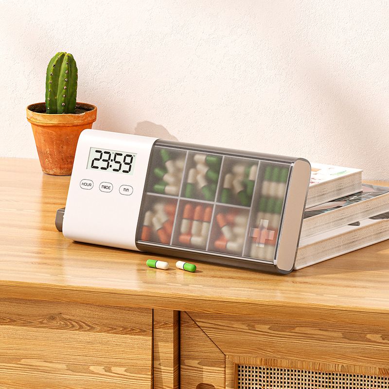 Portable Pill Organizer with Sound Flashing Light and Vibration Alarm view 3