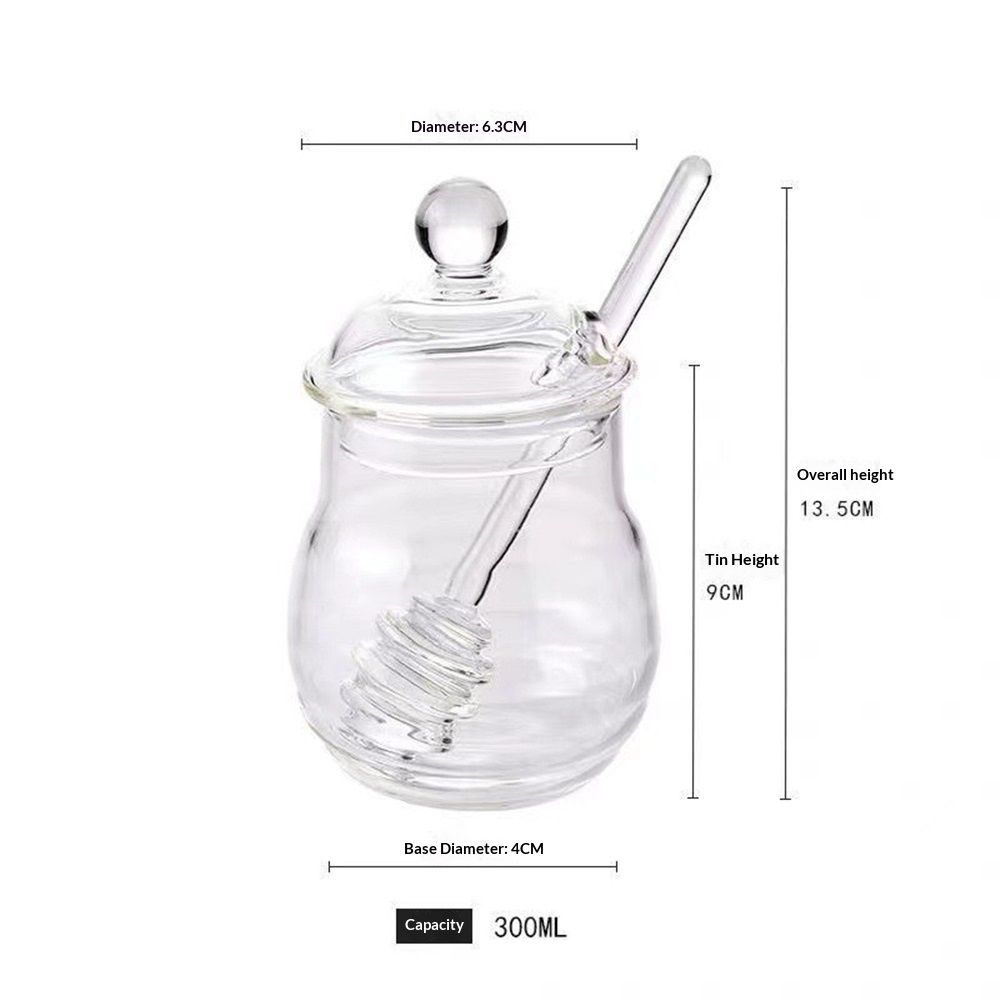 300ml Mixing Spoons Honey Dispenser Honey Pot with Dipper view 5