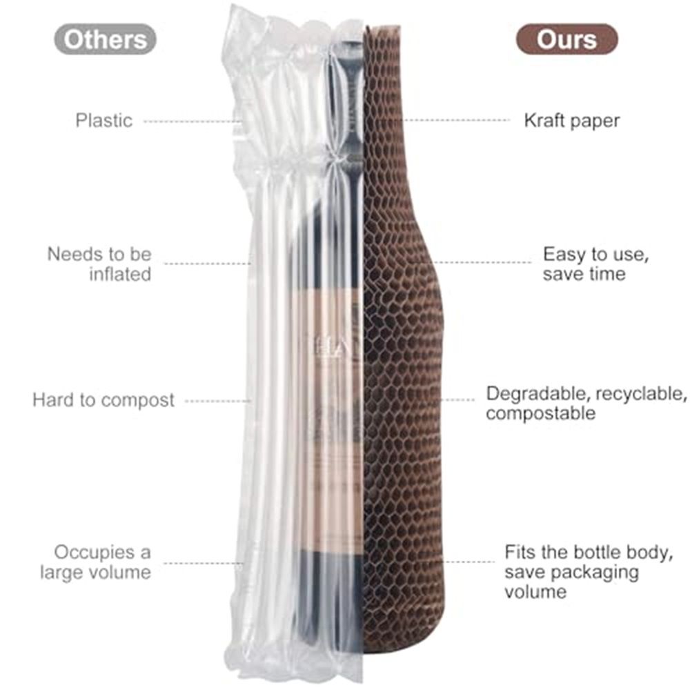 16 Set Wine Bags for Travel Honeycomb Paper view 2