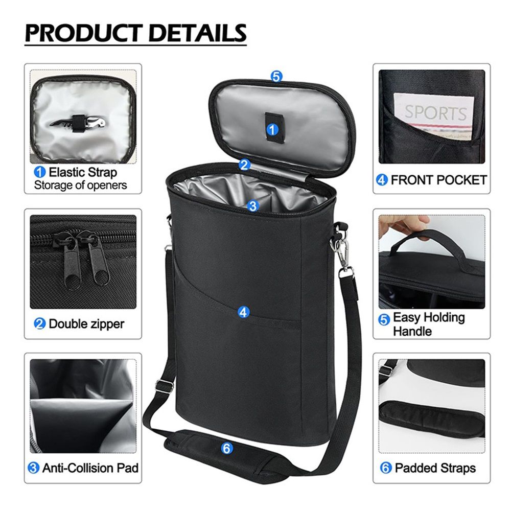 2 Bottle Wine Carrier Tote view 3