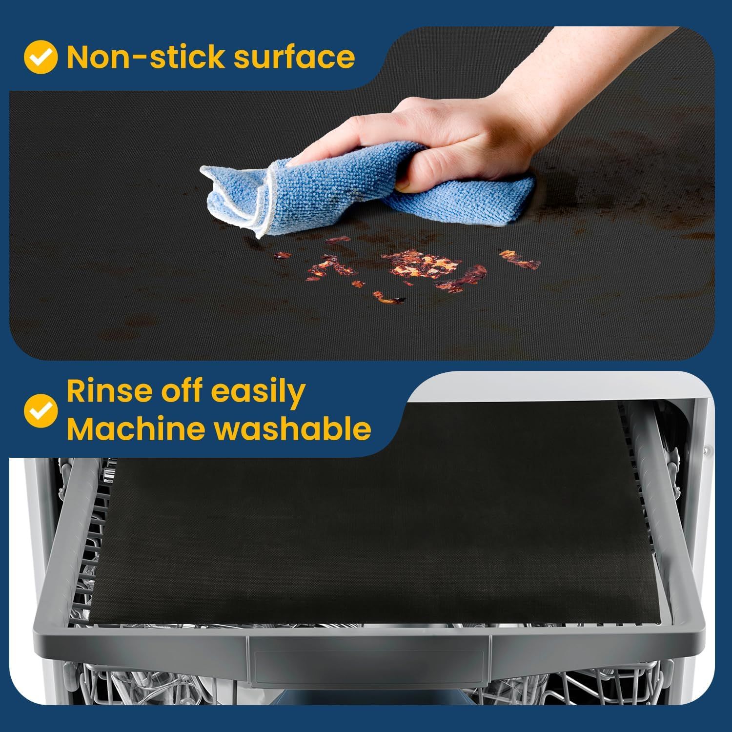Cooks Non-Stick Oven Protector Mat - 5 Heavy Duty Nonstick Oven Rack Liners to view 4