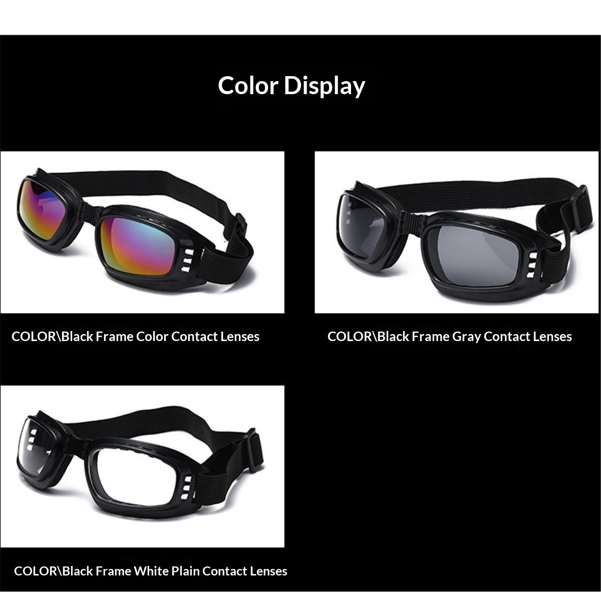 3pcs Dog Sunglasses Dog Goggles Wind Dust Fog Protection Eye Wear Pet Glasses view 4