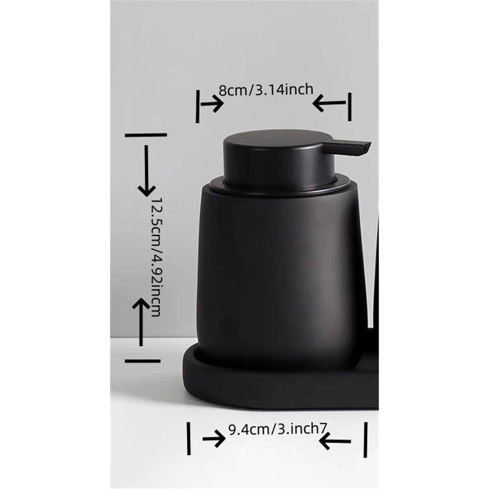 Black Lotion Dispenser - Ceramic Soap Dispenser Bathroom Refillable Liquid view 5