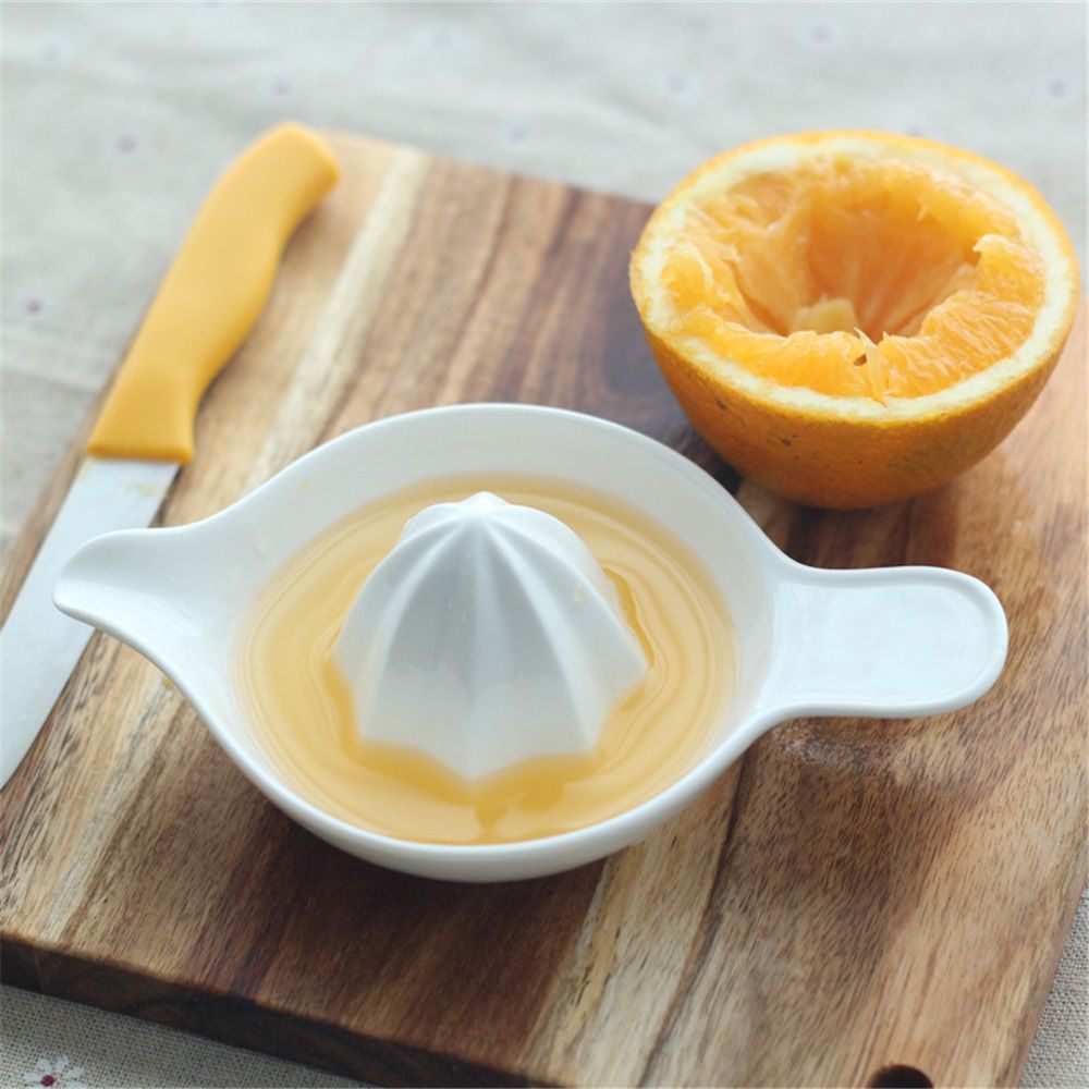 Ceramic Lemon Juicer Reamer Manual Citrus Lime Hand Squeezer Bowl with Handle view 3