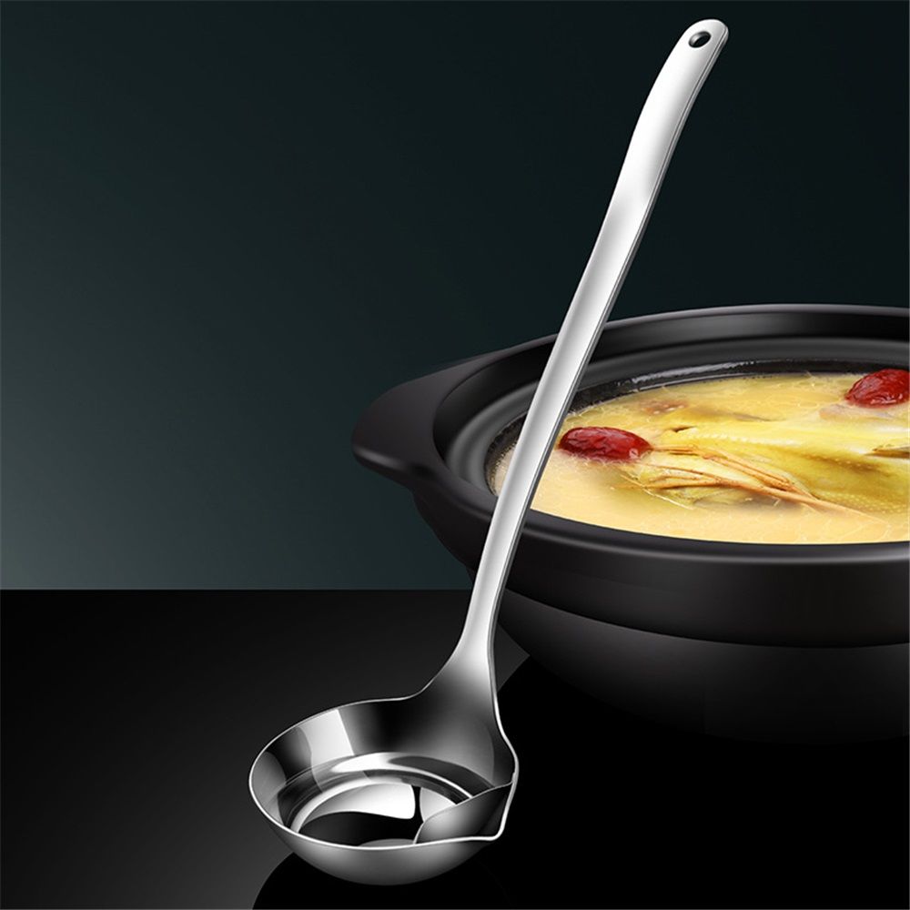 Oil Separating Stainless Steel Soup Ladle/Grease Trap Long Spoon/Fat Separator view 2