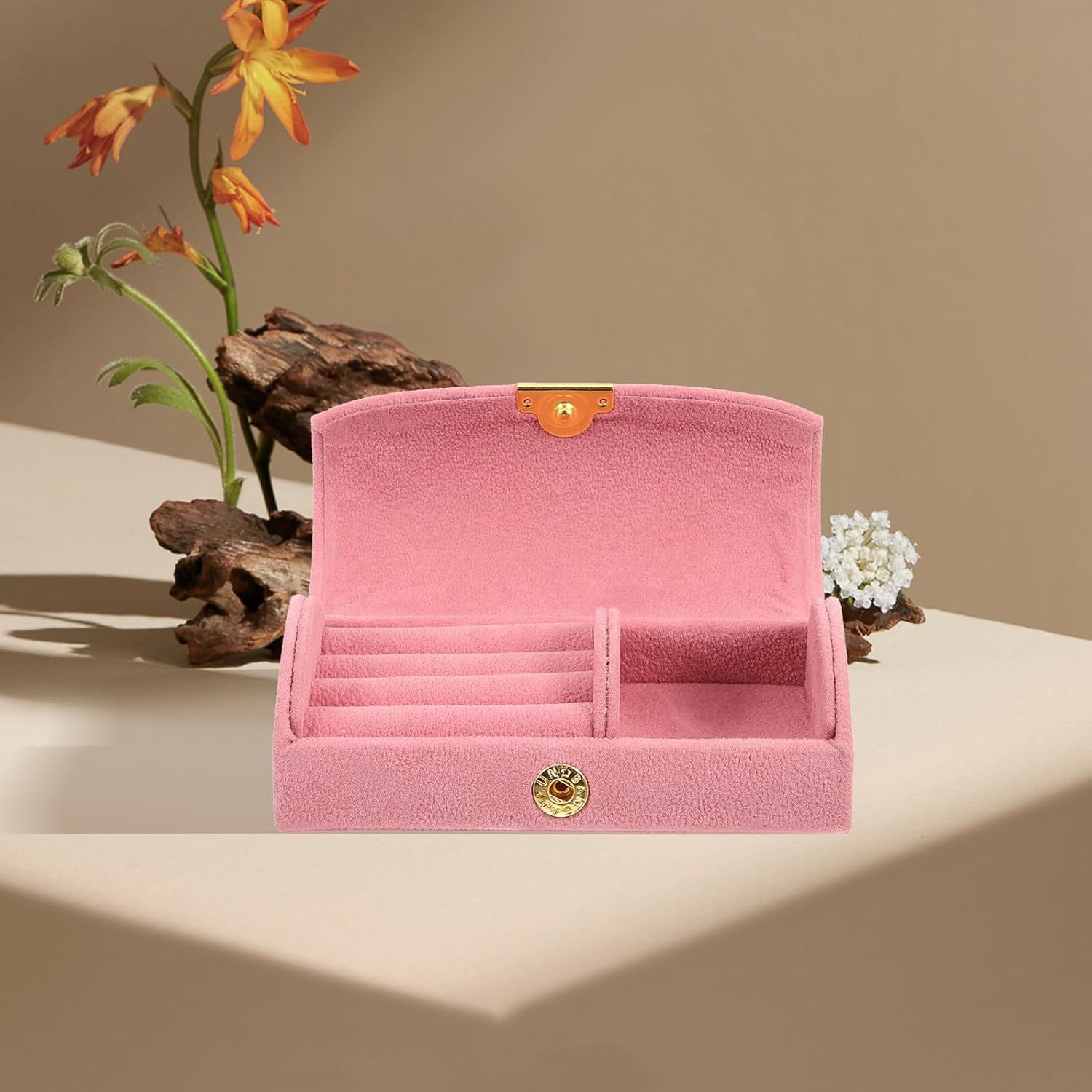 2pcs Small Jewelry Box, Mini Travel Jewelry Case Women's Portable Travel view 4