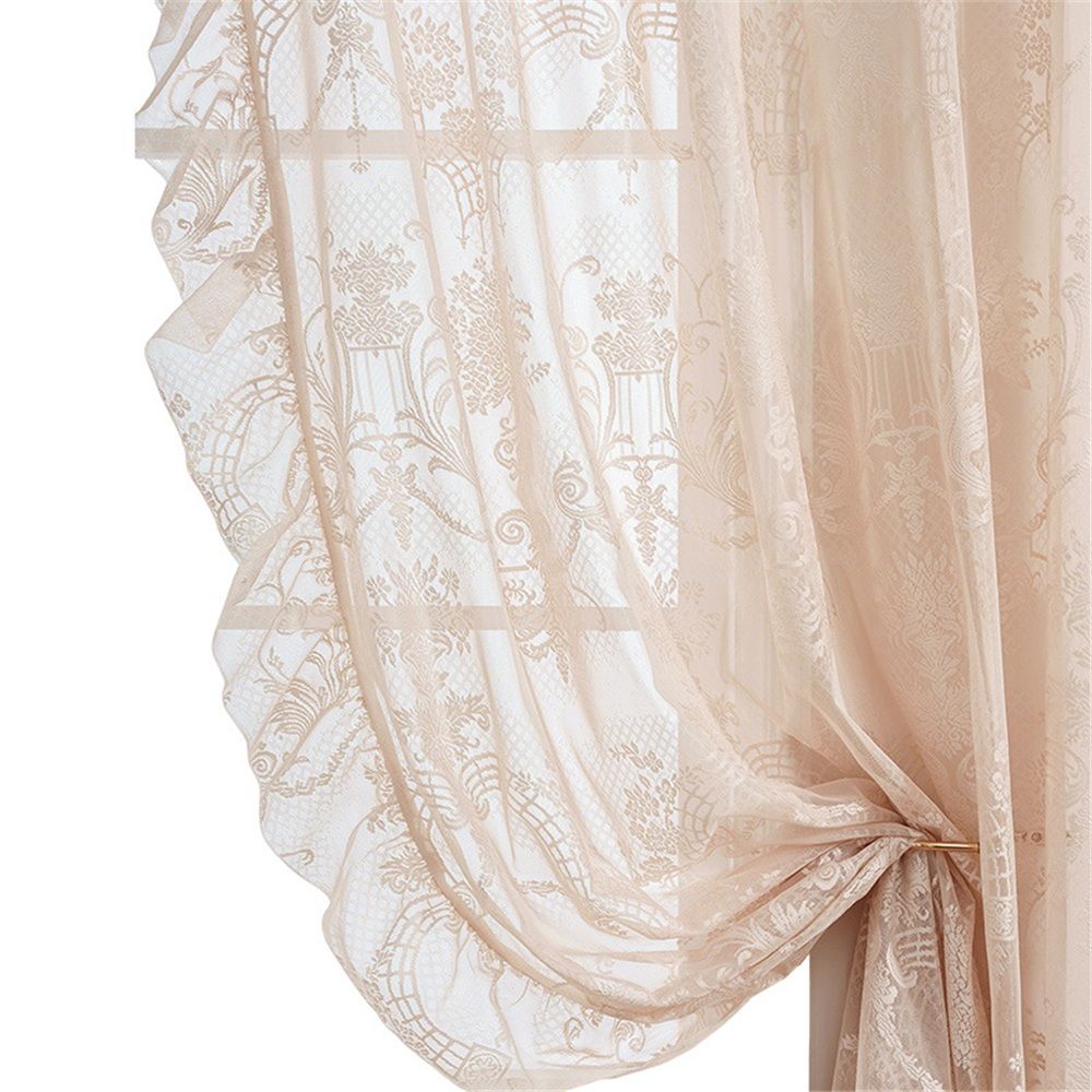 Lace Curtains 86 Inches Long Country Rustic Sheer Curtains for Living Room — image 1