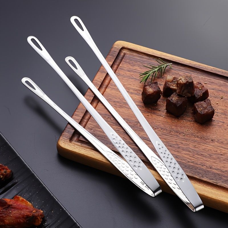 2pcs, Serving Tongs, Food Tongs, Barbecue Tongs, Stainless Steel Fruit Tongs view 5