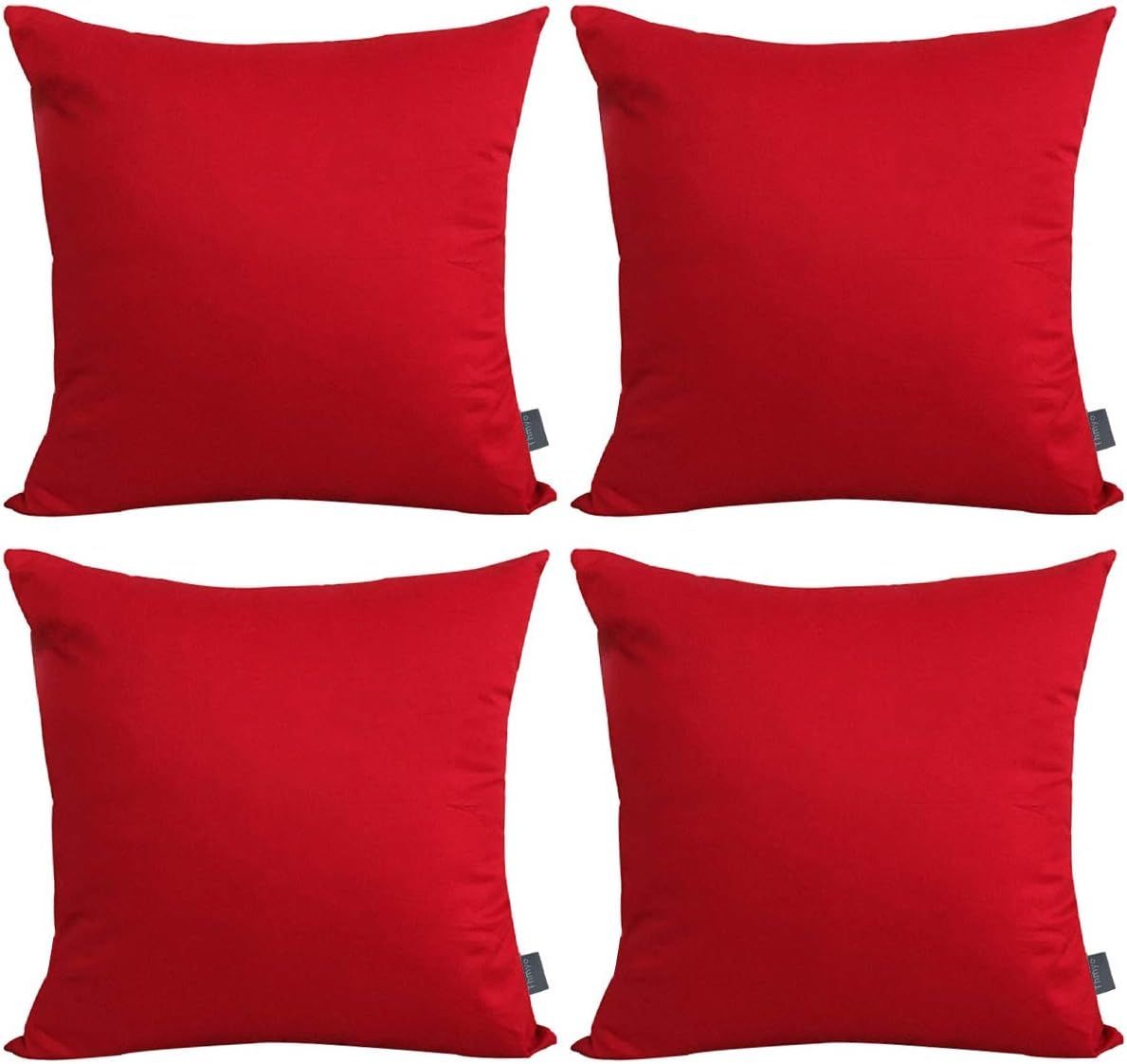 4-Pack 100% Cotton Comfortable Solid Decorative Throw Pillow Case Square — image 1