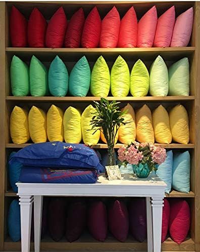 4-Pack 100% Cotton Comfortable Solid Decorative Throw Pillow Case Square view 4