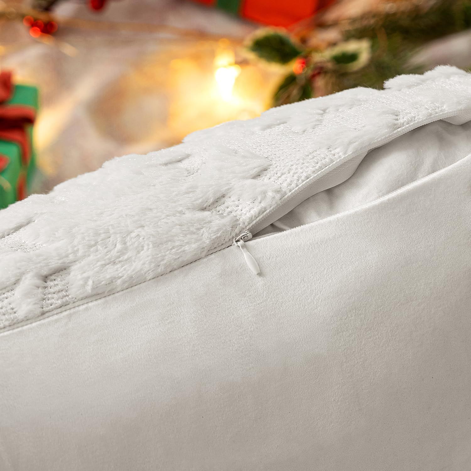 Christmas Snowflake Decorative Throw Pillow Covers Set of 2 view 3