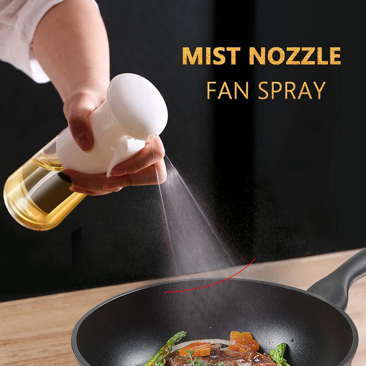 Oil Sprayer for Cooking, Olive Oil Sprayer - Food Safe Glass Bottle, Leakproof view 2