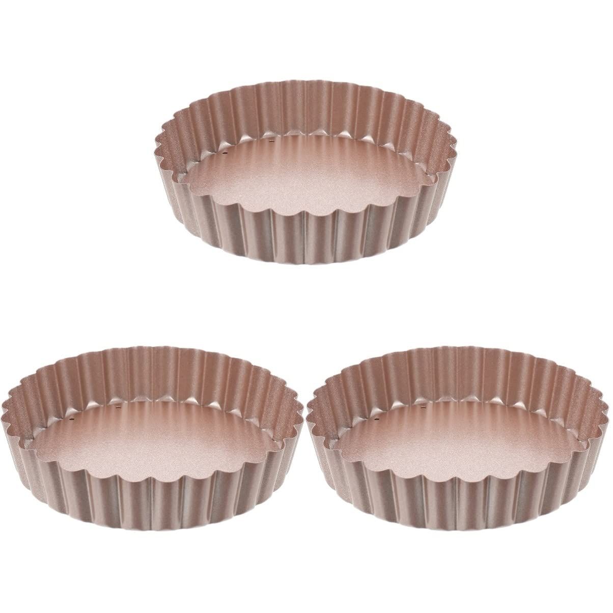 3PCS, 3.5Inch Tart Pan Removable Bottom Non-Stick Tin,Suitable for DIY Making view 4