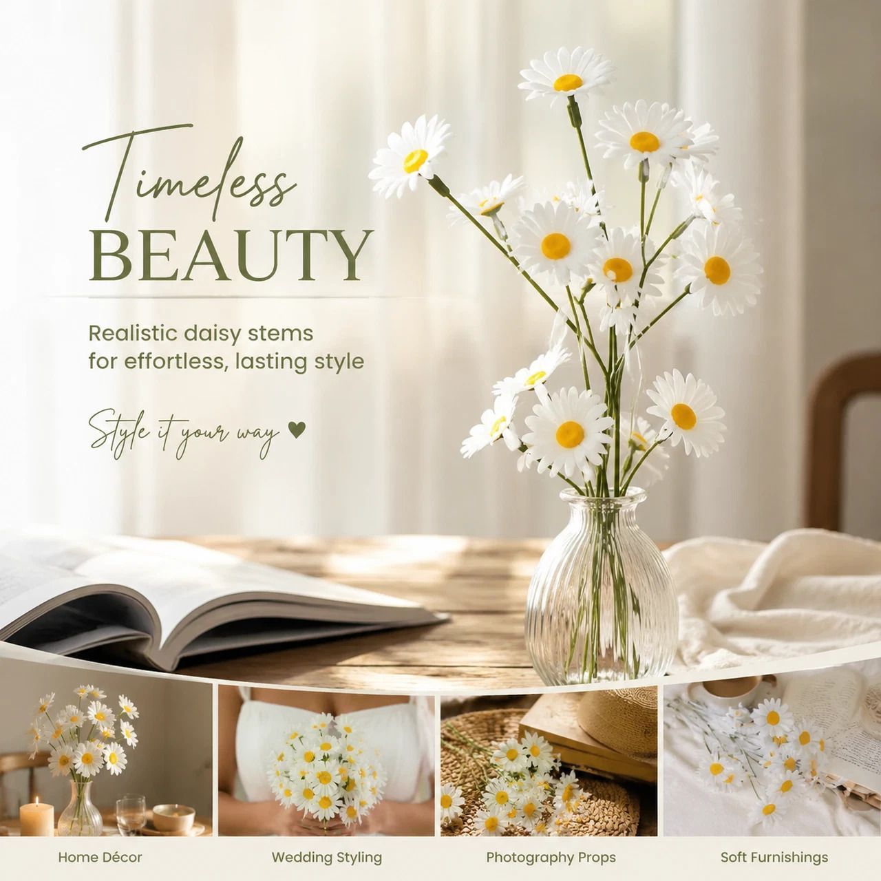 Native Countryside Vibe Artificial Chamomile Daisy view 3
