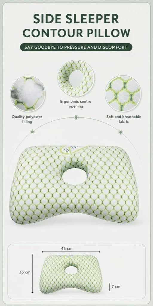 Detachable Washable Liner Ear Pillow 39x28x6, White, Convenient Daily Cleaning view 2
