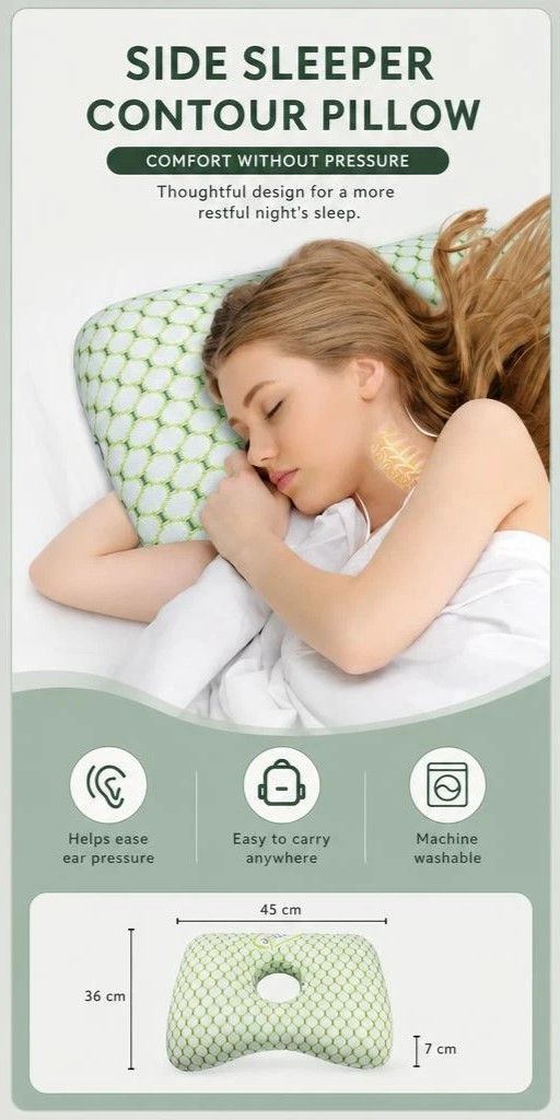 Removable Core Single Hole Ear Pillow 39x28x6, Gold, Elegant Bedroom Cushion view 3