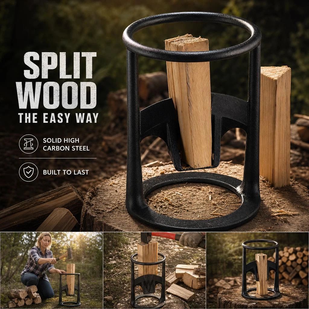 Manual Firewood Separator Five-Star Base 27cm, Wide Base For Safe Wood Splitting view 2