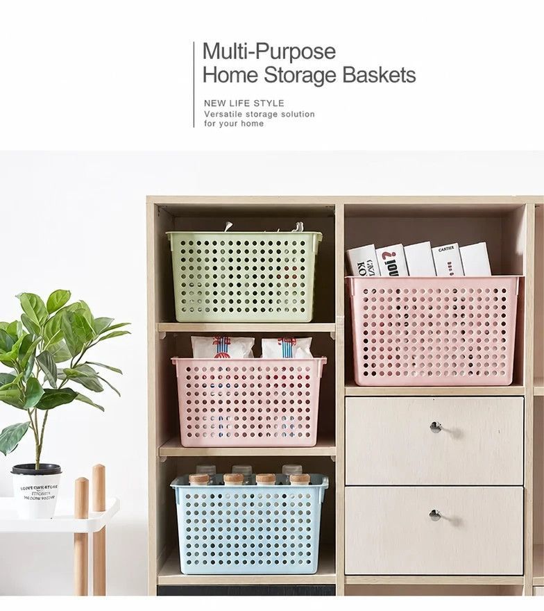 Narrow Plastic Storage Basket view 6