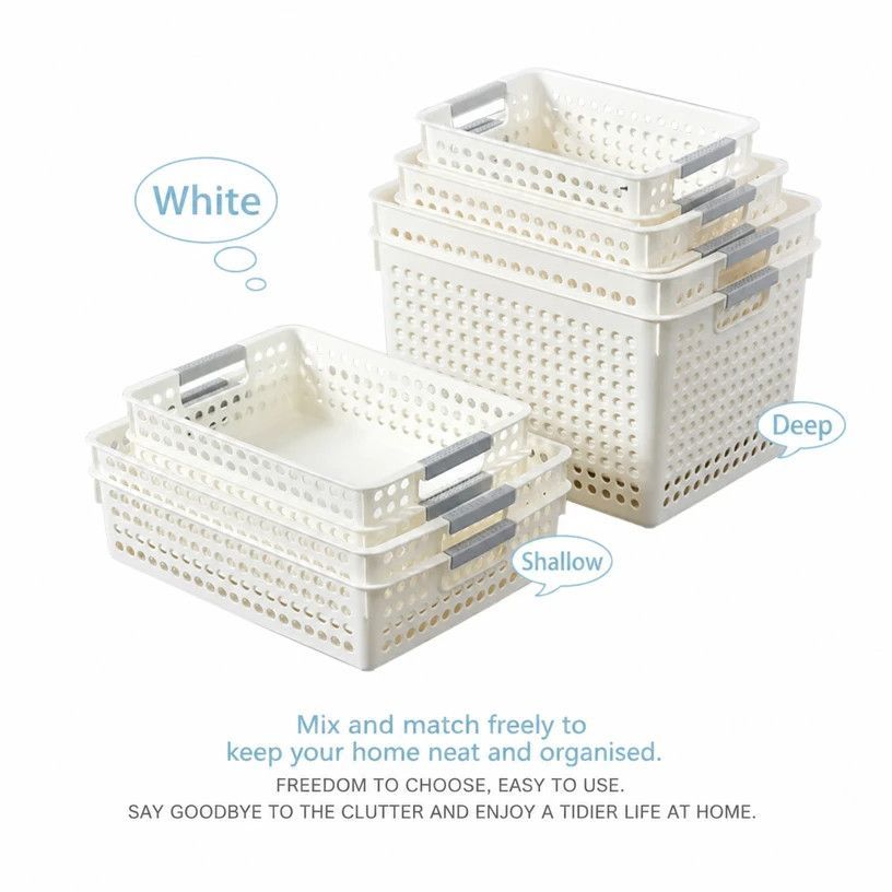 Shallow Plastic Storage Basket view 3