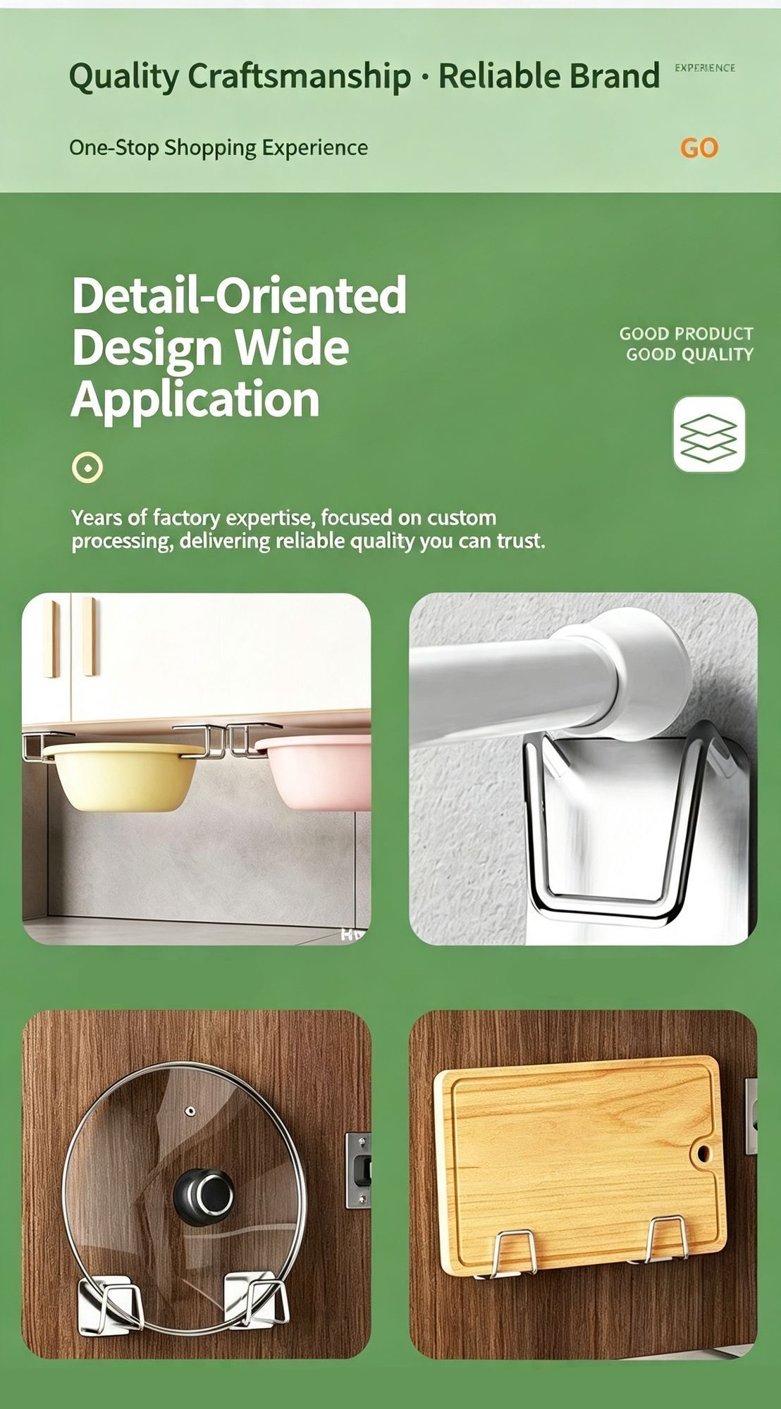 No Drill Wall Mount Bathroom Storage Hook view 2