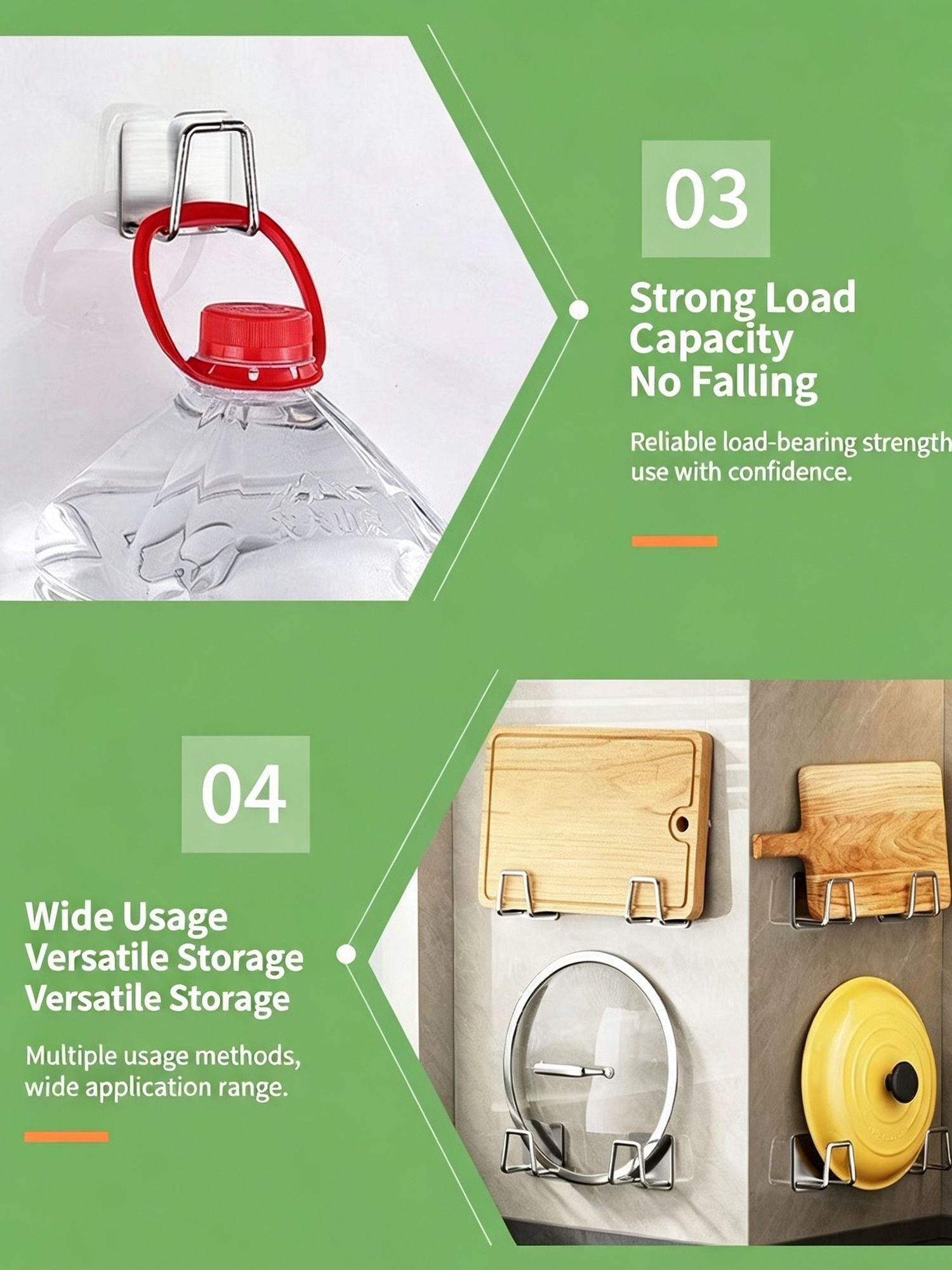 No Drill Wall Mount Bathroom Storage Hook view 4