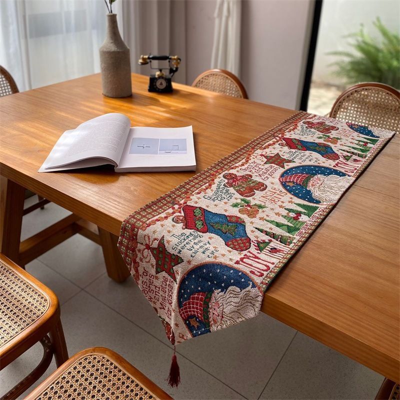 Christmas Table Runner, Festive Long Dining Table Decor, Holiday Cabinet Scarf — image 1