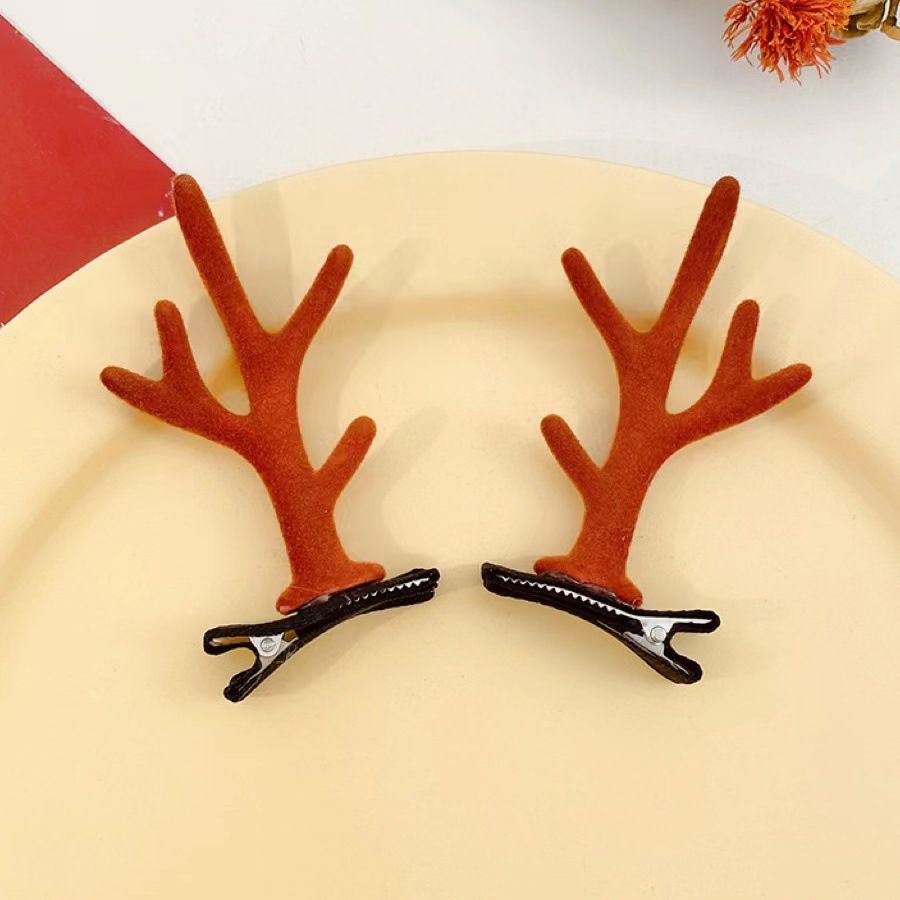 Pair Of Brown Antler Hair Clips — image 1