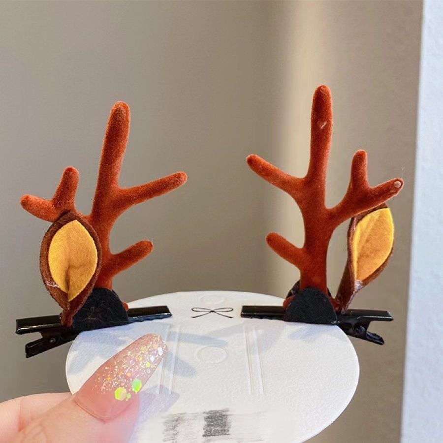 Ear Decor Brown Antler Hair Clips — image 1
