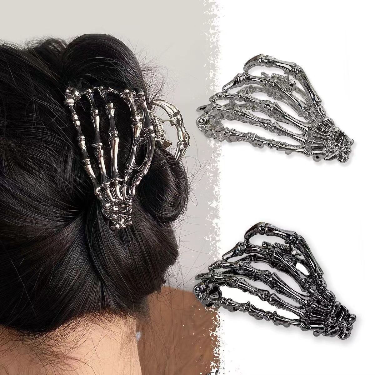 Halloween & Christmas White K Tone Spider Metal Hair Claw view 2