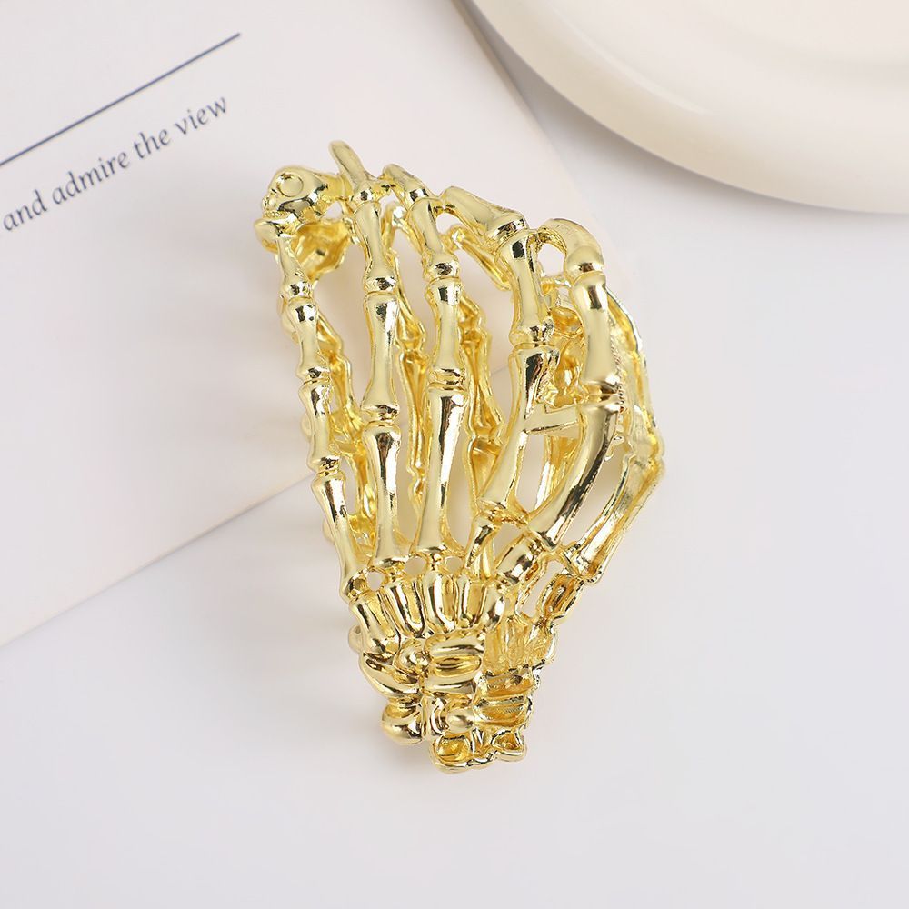 Halloween & Christmas Golden Skull Claw Metal Hair Claw — image 1