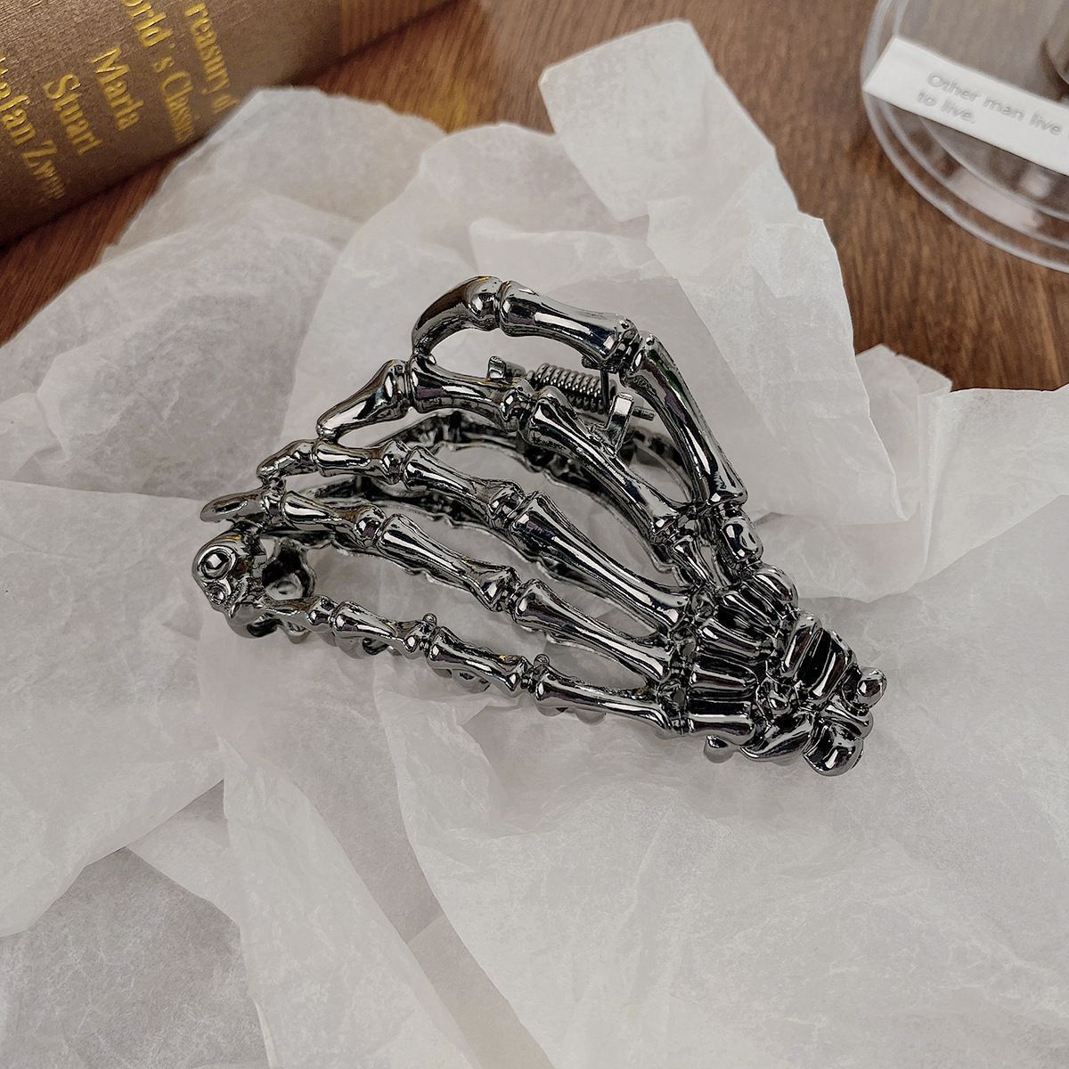 Halloween & Christmas Golden Skull Claw Metal Hair Claw view 5