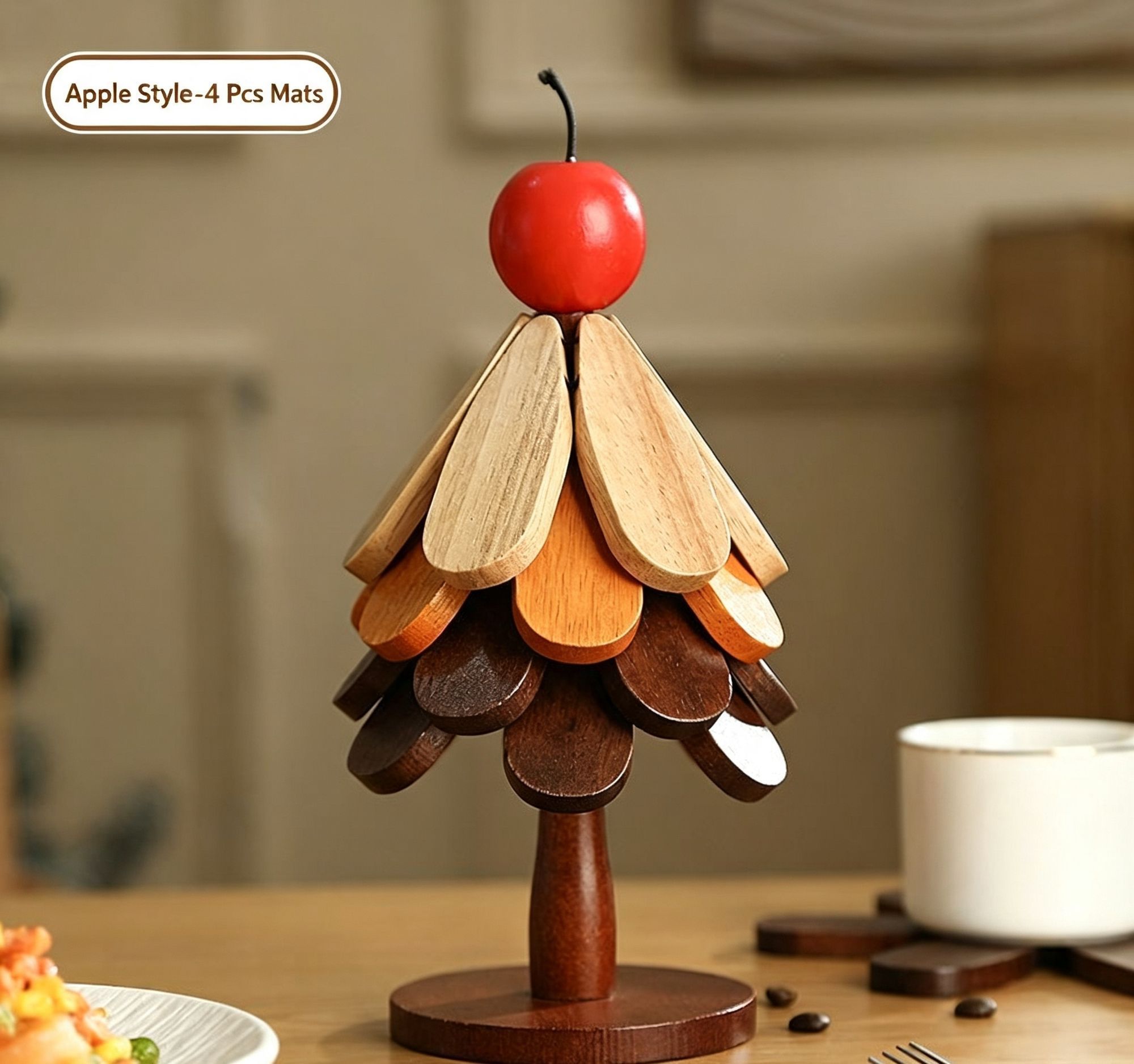 4-Tier Apple Style Christmas Tree Heat Insulation Trivet — image 1