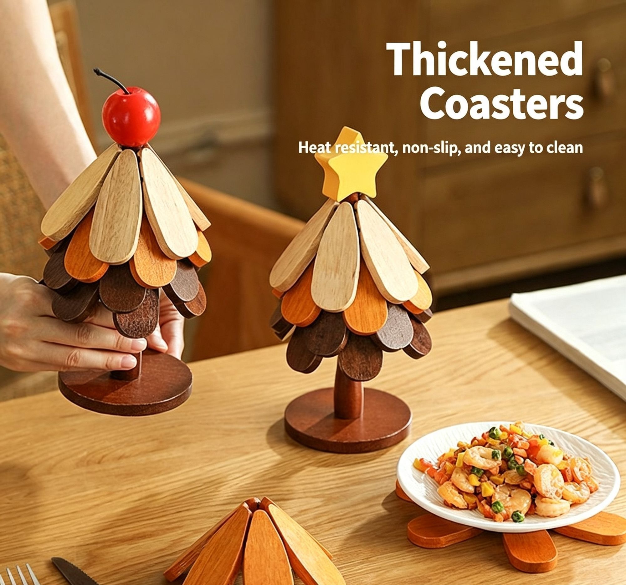 3-Tier Star Style Christmas Tree Heat Resistant Pot Mat view 4
