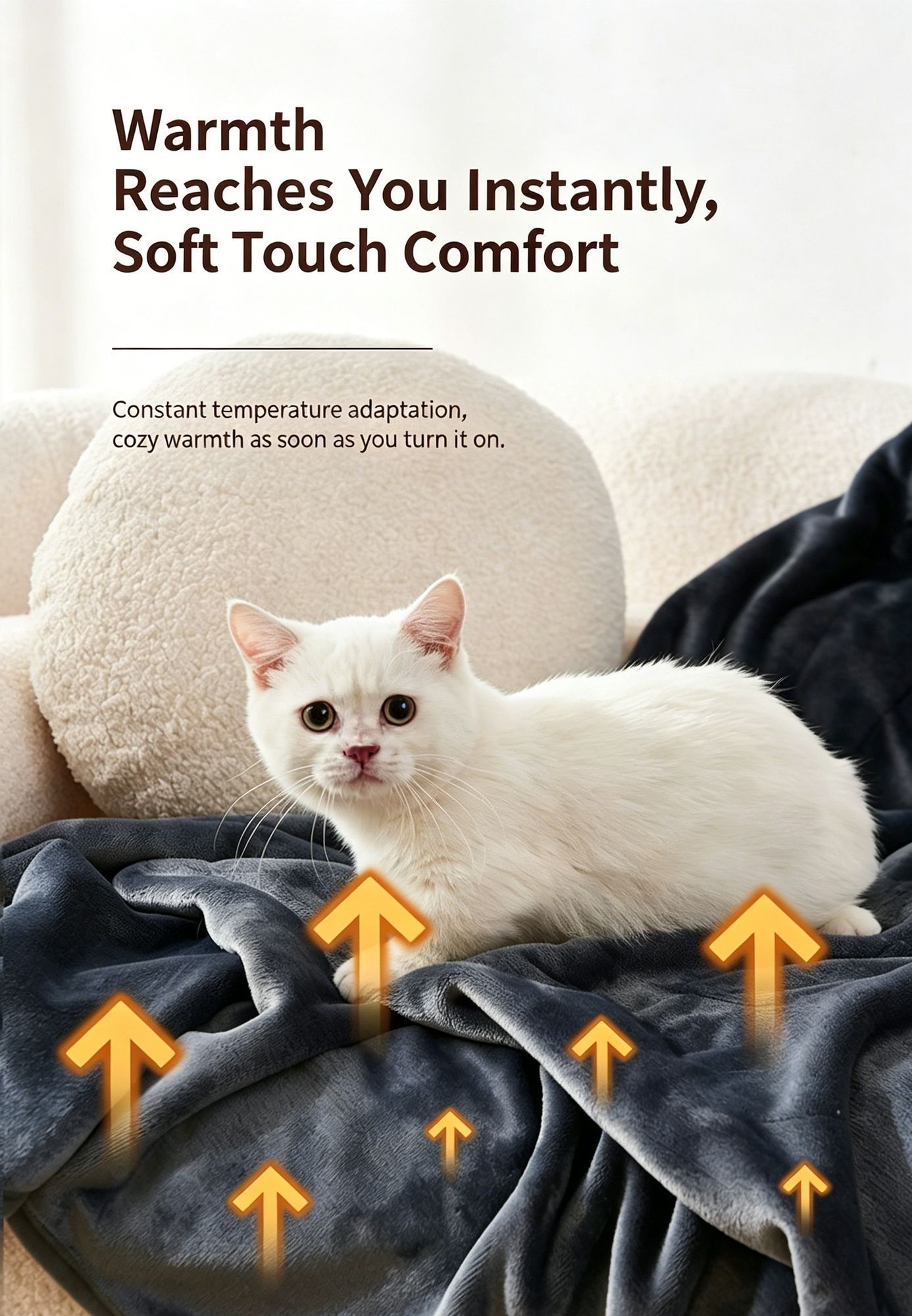 Coffee USB Adjustable Heat Heating Blanket Fast Warm Student Dorm Lounge Cover view 4