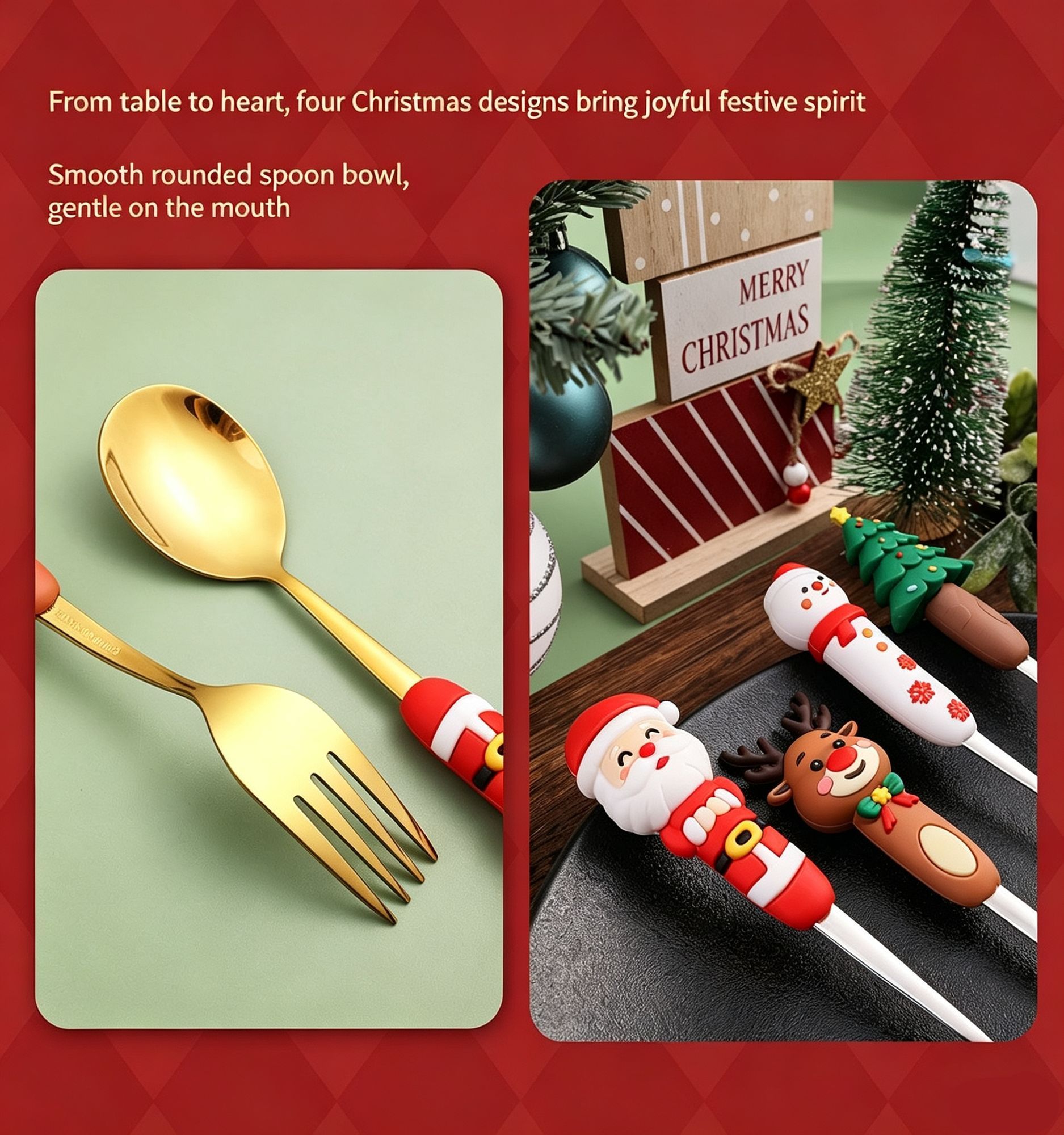 Premium Stainless Steel Christmas Spoon Fork Gift Box view 7